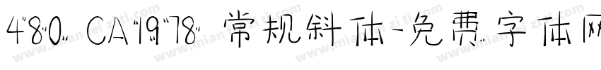 480 CA1978 常规斜体字体转换